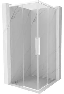 Cabină de duș glisantă Mexen Rox, Duo 80 x 80 cm, sticlă transparentă de 8 mm, profil alb, 8C2D-080-080-20-00