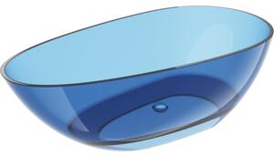 Cadă de baie transparentă independentă Mexen Glass Denim 170 x 85 cm, dop cromat, 58061708507