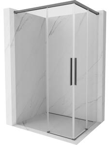 Cabină de duș glisantă Mexen Rox, Duo 80 x 75 cm, sticlă transparentă de 8 mm, profil grafit, 8C2D-080-075-95-00