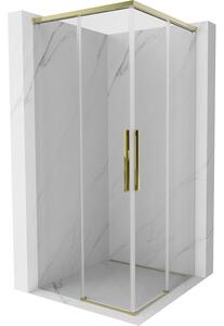 Cabină de duș glisantă Mexen Rox, Duo 80 x 80 cm, sticlă transparentă, profil auriu, 8C2D-080-080-50-00