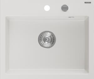 Mexen Oscar, chiuvetă granit cu 1 cameră 580x490x205 mm, alb, 6519581000-20