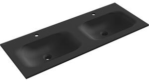 Mexen Vela, chiuvetă dublă pentru instalare încastrată 121 x 46,5 cm, negru mat, 25231271D