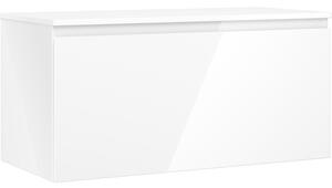 Mexen Orio, mobilier de baie 100 cm cu blat, 1 sertar, alb lucios, 91A10-10047-1-BFC00
