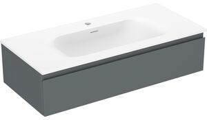 Mexen Orio, mobilier baie 100 cm cu lavoar Vela, 1 sertar, grafit mat/alb mat, 91A10-10023-1-BF66-W23M01