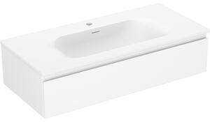 Mexen Orio, mobilier de baie 100 cm cu lavoar Vela, 1 sertar, alb mat, 91A10-10023-1-BF01-W23M01