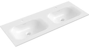 Mexen Vela, chiuvetă dublă pentru instalare încastrată 121 x 46,5 cm, alb lucios, 25231200D
