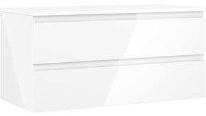 Mexen Orio, mobilier de baie 100 cm cu blat, 2 sertare, alb lucios, 91A10-10047-2-BFFC00
