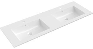 Chiuvetă dublă Mexen Otis pentru instalare încastrată 141 x 46,5 cm, alb lucios, 25181400D