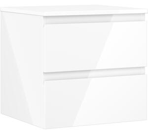 Mexen Orio, mobilier de baie 50 cm cu blat, 2 sertare, alb lucios, 91A10-05047-2-BFFC00