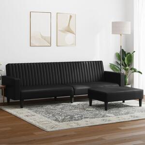 Set de canapele, 2 piese, negru, piele ecologică