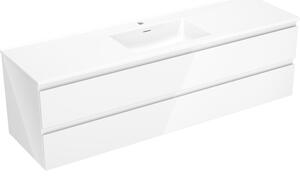Mexen Orio, mobilier de baie 160 cm cu lavoar Otis, 2 sertare, alb lucios, 91A10-16047-2-BFF00-W18M00