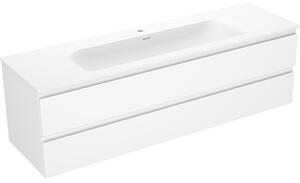 Mexen Orio, mobilier baie 160 cm cu lavoar Vela, 2 sertare, alb mat, 91A10-16047-2-BFF01-W23M01