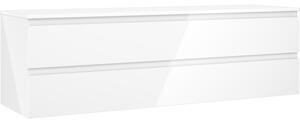 Mexen Orio, mobilier de baie 160 cm cu blat, 2 sertare, alb lucios, 91A10-16047-2-BFFC00