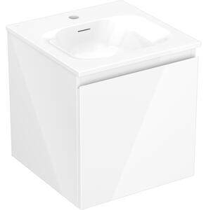 Mexen Orio, mobilier baie 45 cm cu lavoar Vela, 1 sertar, alb lucios, 91A10-04547-1-BF00-W23M00