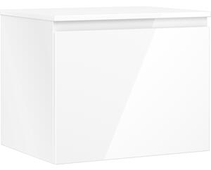 Mexen Orio, mobilier de baie 60 cm cu blat, 1 sertar, alb lucios, 91A10-06047-1-BFC00