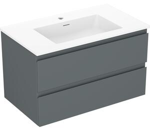 Mexen Orio, mobilier de baie 80 cm cu lavoar Otis, 2 sertare, grafit mat/alb mat, 91A10-08047-2-BFF66-W18M01