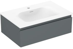 Mexen Orio, mobilier baie 70 cm cu lavoar Vela, 1 sertar, grafit mat/alb mat, 91A10-07023-1-BF66-W23M01