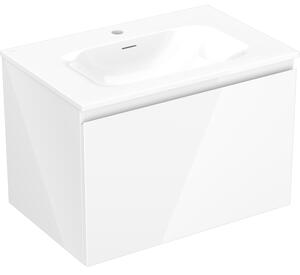 Mexen Orio, mobilier baie 70 cm cu lavoar Vela, 1 sertar, alb lucios, 91A10-07047-1-BF00-W23M00