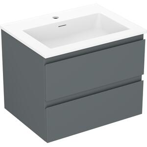 Mexen Orio, mobilier de baie 60 cm cu lavoar Otis, 2 sertare, grafit mat/alb mat, 91A10-06047-2-BFF66-W18M01
