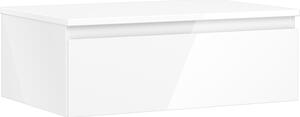Mexen Orio, mobilier de baie 70 cm cu blat, 1 sertar, alb lucios, 91A10-07023-1-BFC00