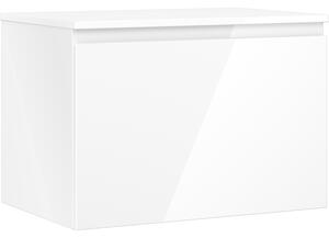 Mexen Orio, mobilier de baie 70 cm cu blat, 1 sertar, alb lucios, 91A10-07047-1-BFC00