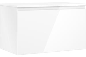 Mexen Orio, mobilier de baie 80 cm cu blat, 1 sertar, alb lucios, 91A10-08047-1-BFC00