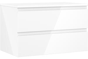 Mexen Orio, mobilier de baie 80 cm cu blat, 2 sertare, alb lucios, 91A10-08047-2-BFFC00