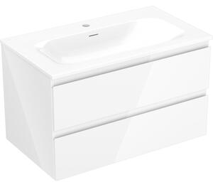 Mexen Orio, mobilier baie 80 cm cu lavoar Vela, 2 sertare, alb lucios, 91A10-08047-2-BFF00-W23M00