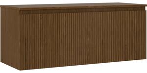 Mexen Rivel, mobilier de baie 120 cm cu blat, 1 sertar, canelat, nuc, 91A20-12047-1-BFC86