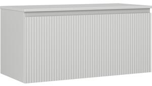 Mexen Rivel, mobilier de baie 100 cm cu blat, 1 sertar, canelat, gri mat, 91A20-10047-1-BFC62