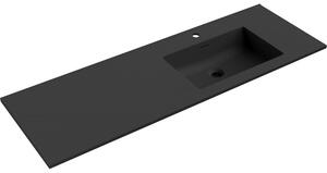 Chiuvetă sub blat Mexen Otis, dreapta, 141 × 46,5 cm, negru mat, 25181471P