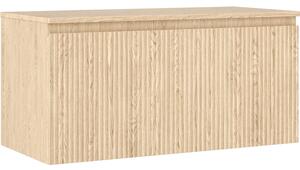 Mexen Rivel, mobilier de baie 100 cm cu blat, 1 sertar, canelat, stejar, 91A20-10047-1-BFC81