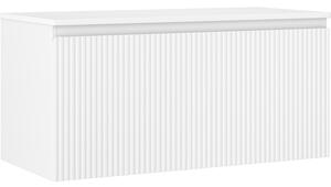 Mexen Rivel, mobilier de baie 100 cm cu blat, 1 sertar, canelat, alb mat, 91A20-10047-1-BFC01
