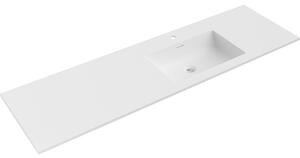 Chiuvetă sub blat Mexen Otis, dreapta, 161 × 46,5 cm, alb mat, 25181601P