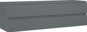 Mexen Rivel, mobilier baie 160 cm, 2 sertare, canelat, grafit mat, 91A20-16047-2-BFF66