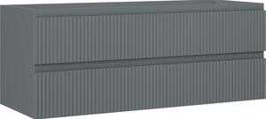 Mexen Rivel, mobilier baie 120 cm, 2 sertare, canelat, grafit mat, 91A20-12047-2-BFF66