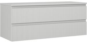 Mexen Rivel, mobilier de baie 120 cm cu blat, 2 sertare, canelat, gri mat, 91A20-12047-2-BFFC62