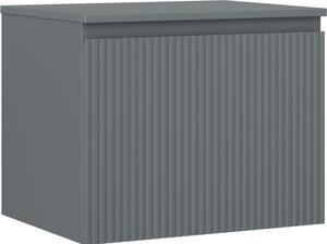 Mexen Rivel, mobilier de baie 60 cm cu blat, 1 sertar, canelat, grafit mat, 91A20-06047-1-BFC66