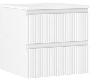 Mexen Rivel, mobilier de baie 50 cm cu blat, 2 sertare, canelat, alb mat, 91A20-05047-2-BFFC01