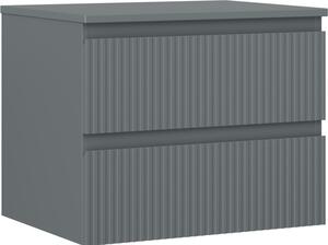 Mexen Rivel, mobilier de baie 60 cm cu blat, 2 sertare, canelat, grafit mat, 91A20-06047-2-BFFC66