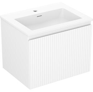 Mexen Rivel, mobilier de baie 60 cm cu lavoar Otis, 1 sertar, canelat, alb mat, 91A20-06047-1-BF01-W18M01