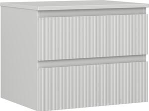 Mexen Rivel, mobilier de baie 60 cm cu blat, 2 sertare, canelat, gri mat, 91A20-06047-2-BFFC62