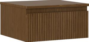 Mexen Rivel, mobilier de baie 50 cm cu blat, 1 sertar, canelat, nuc, 91A20-05023-1-BFC86