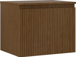 Mexen Rivel, mobilier de baie 60 cm cu blat, 1 sertar, canelat, nuc, 91A20-06047-1-BFC86