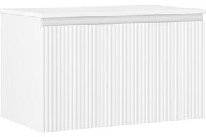 Mexen Rivel, mobilier de baie 80 cm cu blat, 1 sertar, canelat, alb mat, 91A20-08047-1-BFC01