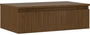 Mexen Rivel, mobilier de baie 80 cm cu blat, 1 sertar, canelat, nuc, 91A20-08023-1-BFC86