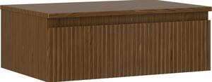 Mexen Rivel, mobilier de baie 70 cm cu blat, 1 sertar, canelat, nuc, 91A20-06023-1-BFC86
