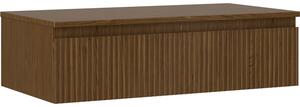 Mexen Rivel, mobilier baie 90 cm cu blat, 1 sertar, canelat, nuc, 91A20-09023-1-BFC86