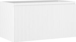 Mexen Rivel, mobilier baie 90 cm, 1 sertar, canelat, alb mat, 91A20-09047-1-BF01