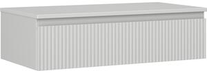 Mexen Rivel, mobilier baie 90 cm cu blat, 1 sertar, canelat, gri mat, 91A20-09023-1-BFC62